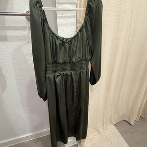 ARULA green long sleeve dress